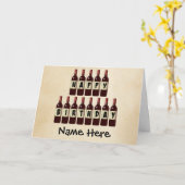 ハッピーバースデーワインボトルカスタマイズ カード (黄色い花)