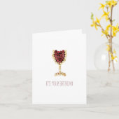 ハッピーバースデーワイン カード (黄色い花)