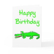 ハッピーバースデーワニの入ったカード