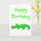 ハッピーバースデーワニの入ったカード カード (黄色い花)