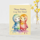 ハッピーバースデーワンダ最高のウンド カード (黄色い花)