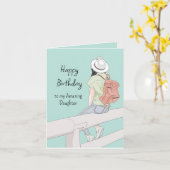 ハッピーバースデーワンダ最高のー&ドーター カード (黄色い花)