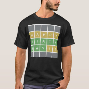ハッピーバースデーワードルスタイル Tシャツ