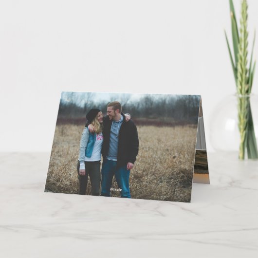 ハッピーバースデーヴィンテージはっきりしたフォトカード カード (裏面)