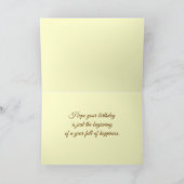 ハッピーバースデーヴィンテージアンティークバラフラワーカード カード (内部)