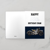 ハッピーバースデーヴィンテージオートバイ50thメンズ 箔シーズンカード (外側レイダウン)
