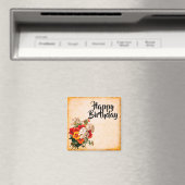 ハッピーバースデーヴィンテージカスタマイズ可能マグネット マグネット (インサイチュ (食洗機))