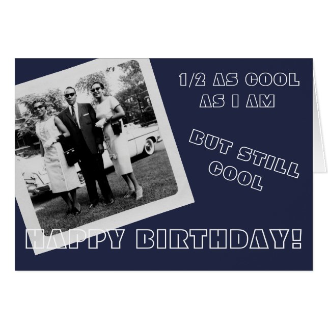 ハッピーバースデーヴィンテージカッコいいブラックマンと2女性 (正面横)