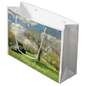 ハッピーバースデーヴィンテージトラックサンセット ラージペーパーバッグ (正面アングル)