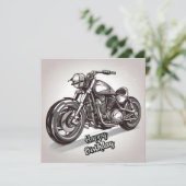 ハッピーバースデーヴィンテージバイク カード (スタンド正面)