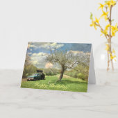 ハッピーバースデーヴィンテージファームトラック カード (黄色い花)