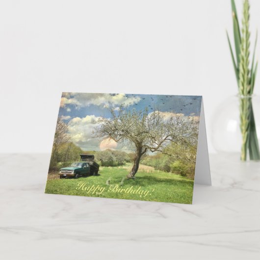 ハッピーバースデーヴィンテージファームトラック カード (正面)