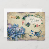 ハッピーバースデーヴィンテージブ忘れル – ミー – 花ではない ポストカード (正面/裏面)