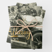 ハッピーバースデーヴィンテージ旧車と人 ラッピングペーパーシート (インサイチュ)