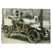 ハッピーバースデーヴィンテージ旧車と人 ラージペーパーバッグ (裏面)