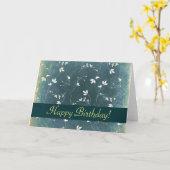 ハッピーバースデーヴィンテージ模様 カード (黄色い花)