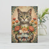 ハッピーバースデーヴィンテージ猫 シーズンカード (スタンド正面)