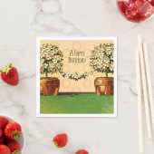 ハッピーバースデーヴィンテージ開花ポット紙ナプキン スタンダードカクテルナプキン (インサイチュ)