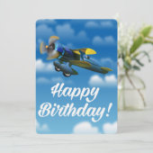 ハッピーバースデーヴィンテージ飛行機 招待状 (スタンド正面)