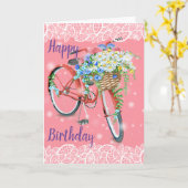 ハッピーバースデーヴィンテージ カード (黄色い花)