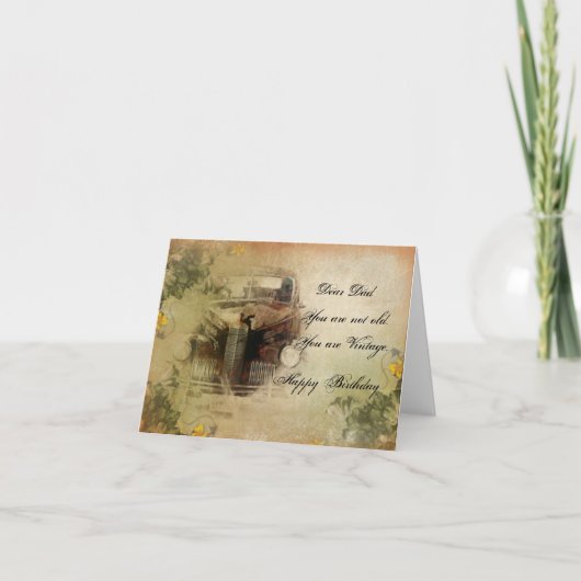 ハッピーバースデーヴィンテージ カード (正面)