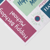 ハッピーバースデー一流の青く真新しい緑のバーガンディ 薄葉紙 (詳細)