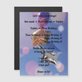 ハッピーバースデー三つ子！磁気式グリーティングカード (正面/裏面)