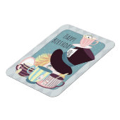 ハッピーバースデー不機嫌帽子茶パーティー葉書 マグネット (左側)