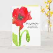 ハッピーバースデー事務局長ポピー・フラワー カード (黄色い花)