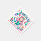 ハッピーバースデー人魚 スタンダードカクテルナプキン (角)