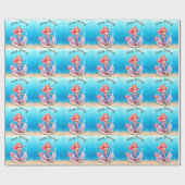 ハッピーバースデー人魚 ラッピングペーパー (フラット)