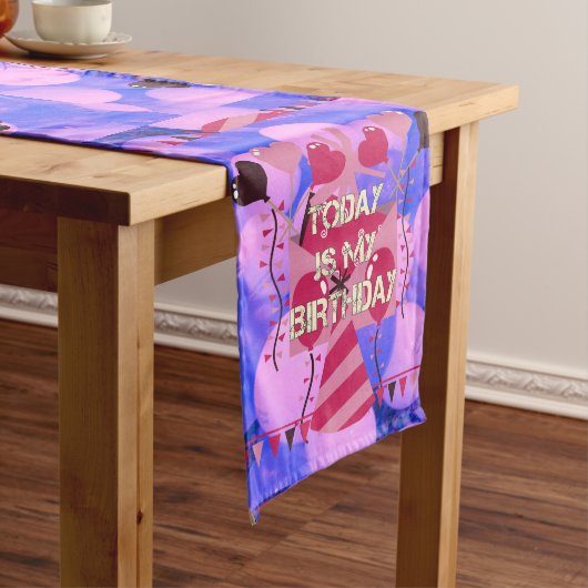 ハッピーバースデー今日は私の誕生日テーブルランナー ロングテーブルランナー (インサイチュ)