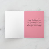 ハッピーバースデー介護者ピンクコンフォローガーデン カード (内部)