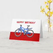 ハッピーバースデー付き自転車 カード (黄色い花)