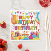 ハッピーバースデー付き誕生日 スタンダードランチョンナプキン (インサイチュ)