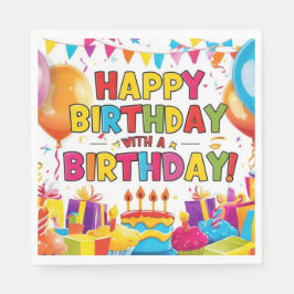 ハッピーバースデー付き誕生日 スタンダードランチョンナプキン