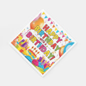 ハッピーバースデー付き誕生日 スタンダードランチョンナプキン (角)