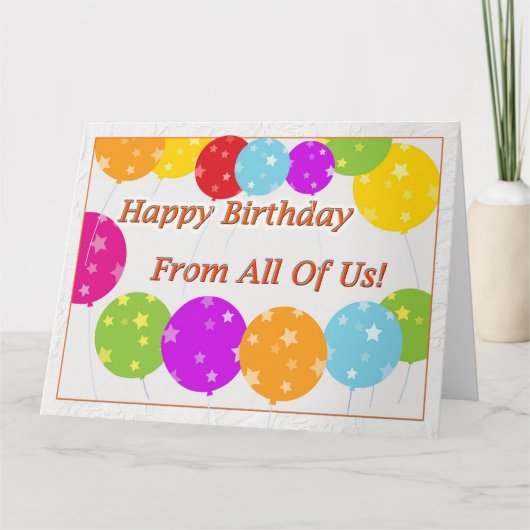 ハッピーバースデー付き風船カード カード (正面)