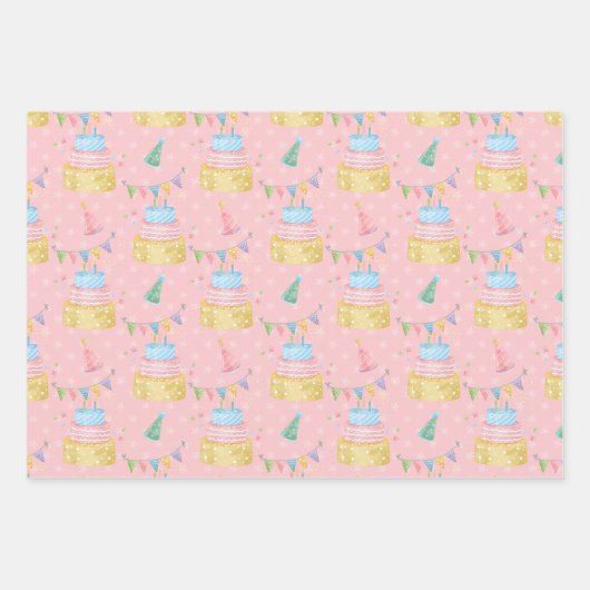 ハッピーバースデー任意の人の包装紙シート ラッピングペーパーシート (正面3)