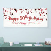 ハッピーバースデー任意の年齢赤星名 横断幕 (トレードショー)