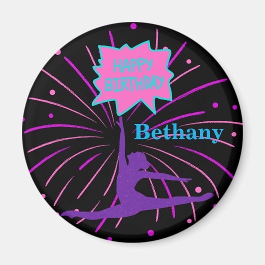 ハッピーバースデー体操パーソナライズされた マグネット (正面)