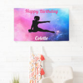 ハッピーバースデー体操ピンク&ブルーバナー 横断幕 (インサイチュ)