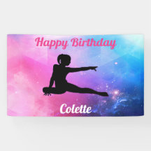 ハッピーバースデー体操ピンク&ブルーバナー