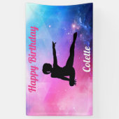 ハッピーバースデー体操ピンク&ブルーバナー 横断幕 (縦)