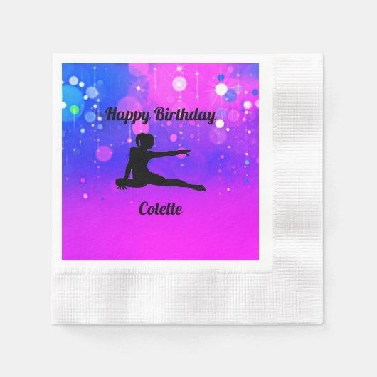 ハッピーバースデー体操 縁ありカクテルナプキン (正面)