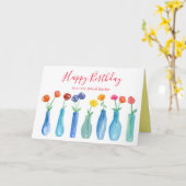ハッピーバースデー先生バラ花束 カード (黄色い花)