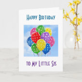 ハッピーバースデー先***私の小さな妹*** カード (黄色い花)