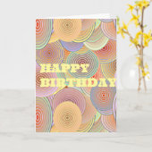 ハッピーバースデー円 カード (黄色い花)