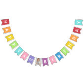 ハッピーバースデー写真カラフル時代 バンティングフラッグ (全)