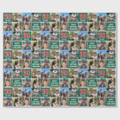 ハッピーバースデー写真コラージュ任意の年齢赤緑 ラッピングペーパー (フラット)